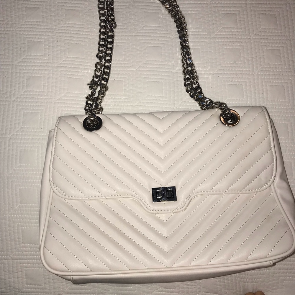 White Steve Madden chevron bag
